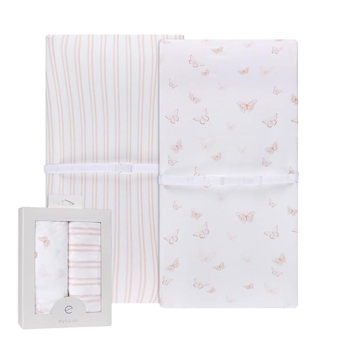 Ely’s & Co. Changing Pad Cover, Diaper Changing Table Sheets, 2 Pack, Cradle Sheet Set for Baby... | Amazon (US)
