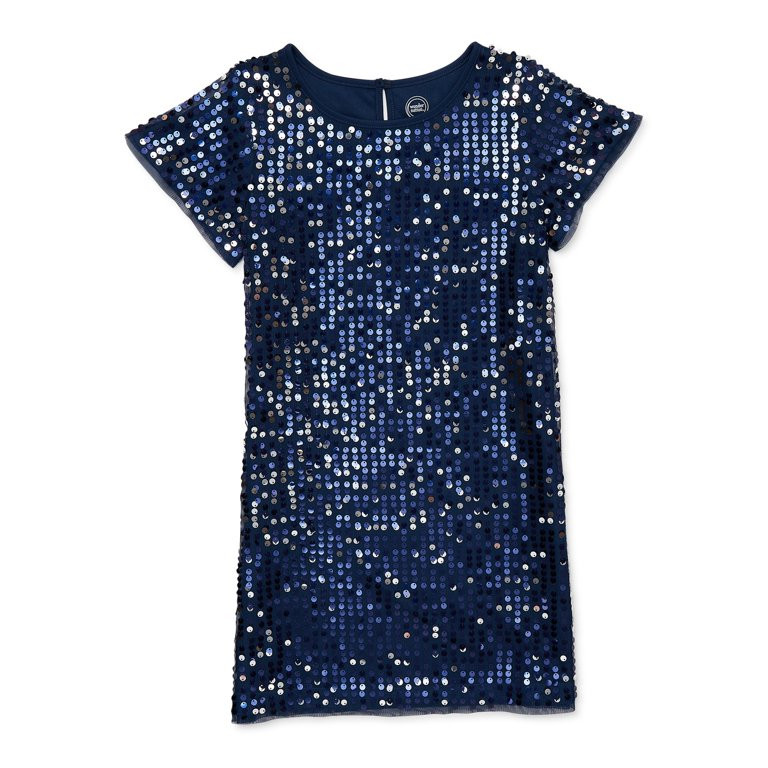 Wonder Nation Girls Sequin Shift Dress, Sizes 4-18 & Plus | Walmart (US)