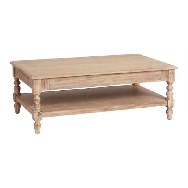 Pascal Rustic Brown Acacia Wood Coffee Table | World Market