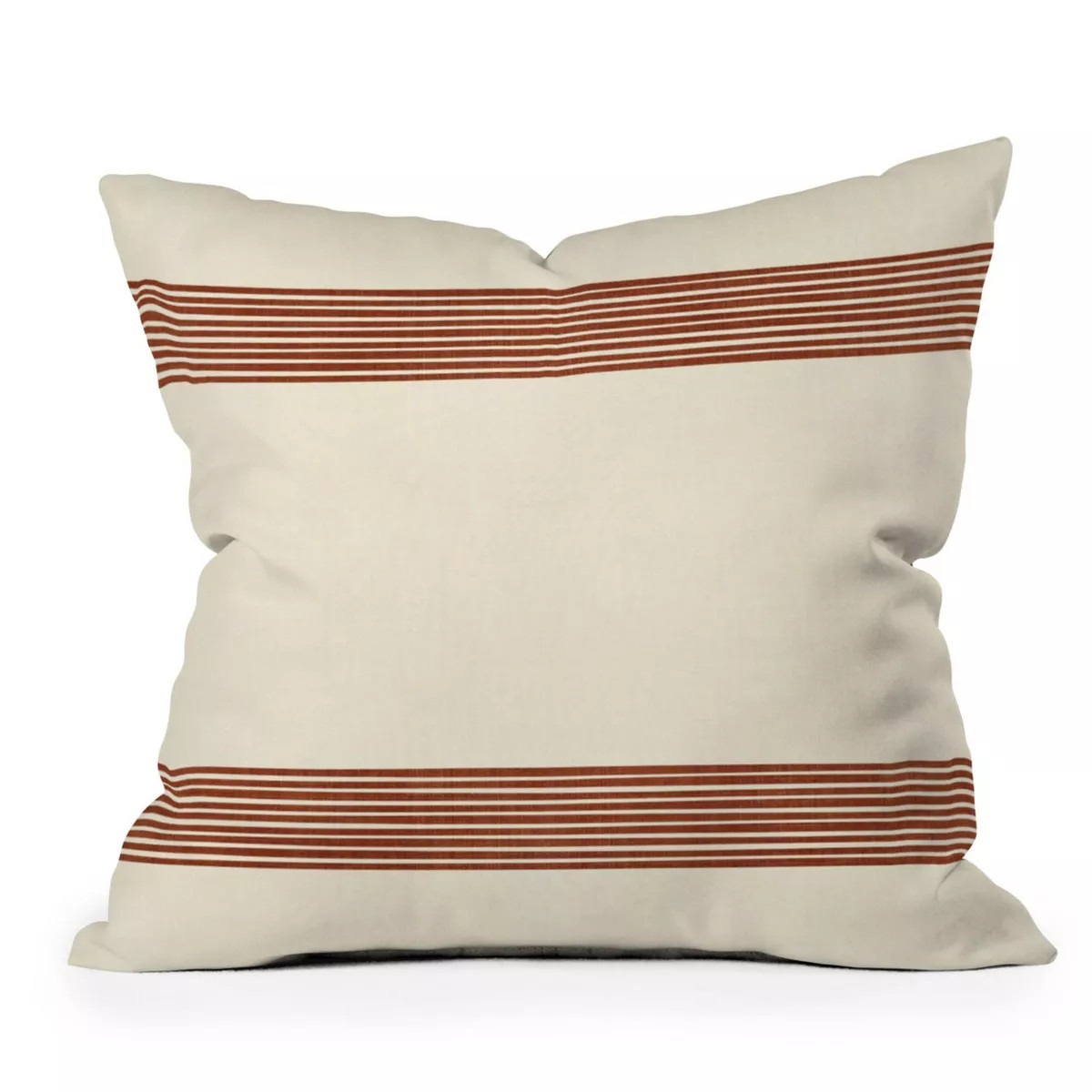 20"x20" Deny Designs Becky Bailey Band in Rust Square Outdoor Throw Pillow Off-White | Target
