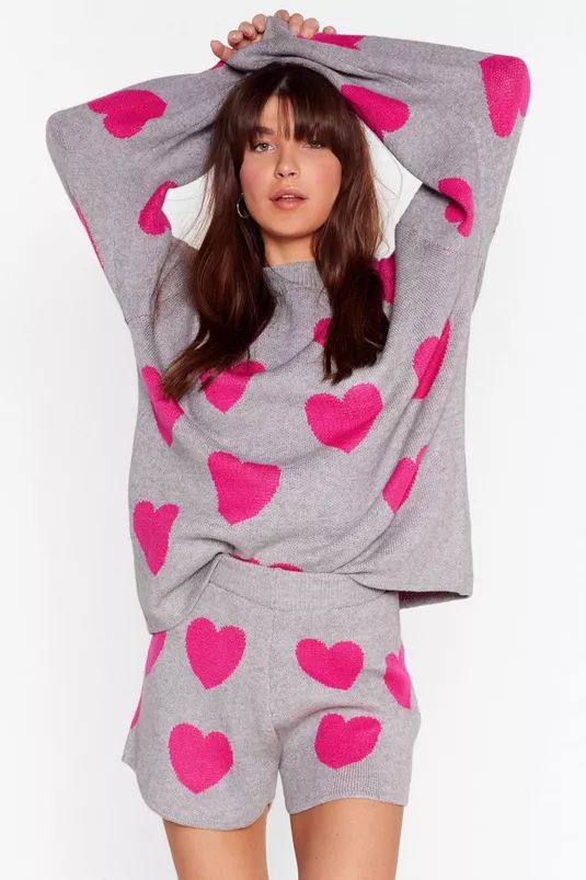 Heart Sweater And Shorts Lounge Set | Nasty Gal (US)