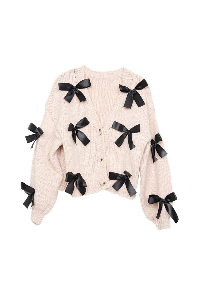 Bow Knit Cardigan Women's Sweaters | Katydid