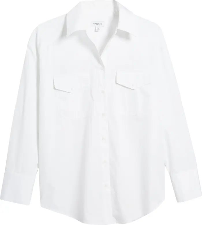 Poplin Two-Pocket Button-Up Shirt | Nordstrom