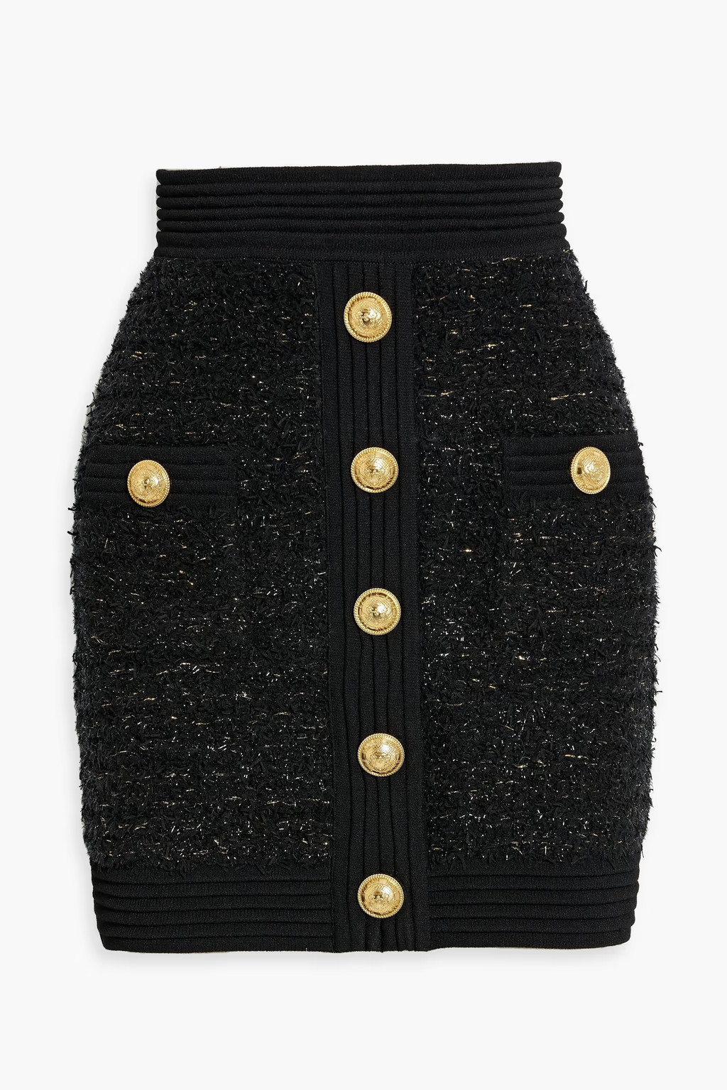 Metallic tinsel and stretch-knit mini skirt | The Outnet (US and CA)