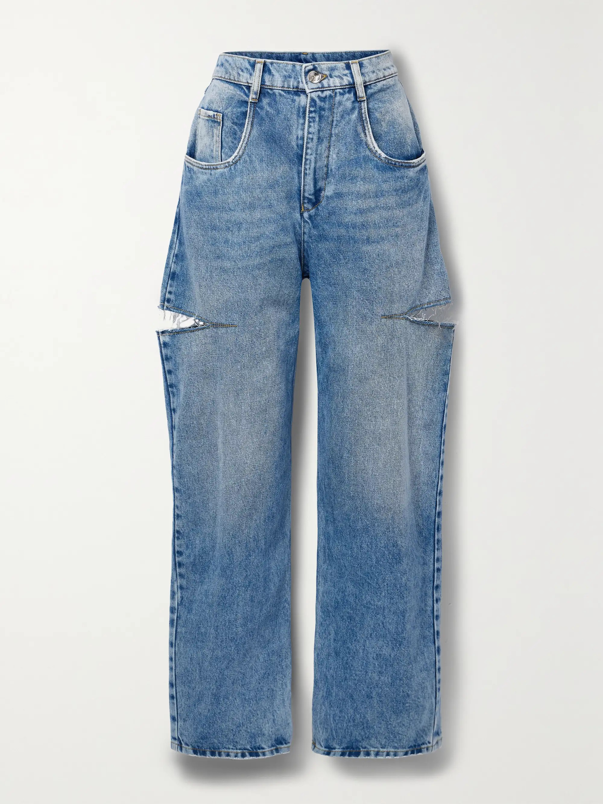 Cutout high-rise straight-leg jeans | NET-A-PORTER (US)