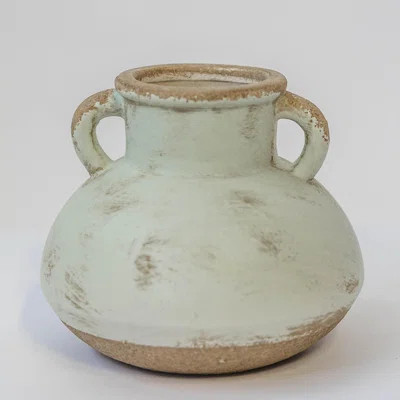 Ceramic Jug Shape With Elephant Ears Handles Vase | Wayfair North America