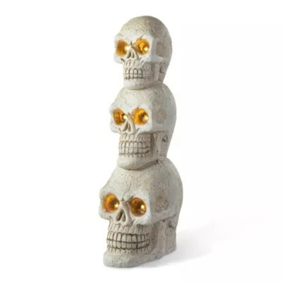 Glitzhome 25.50"H Ligted Halloween MGO Skull Porch Decor with Timer | Belk