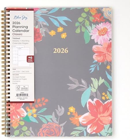Blue Sky 2026 Weekly and Monthly Planner Calendar, January 2026 - December 2026, 8.5" x 11", Flex... | Amazon (US)