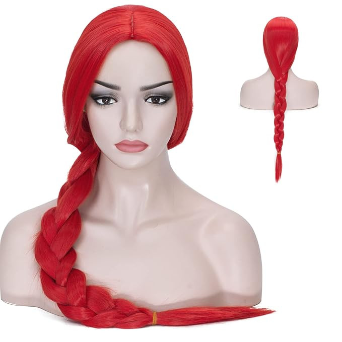 Aicos Long Red Braid Red Jessie Cowgirl Costume Wig for Women 31inches Long Sally Red Cosplay Wig... | Amazon (US)