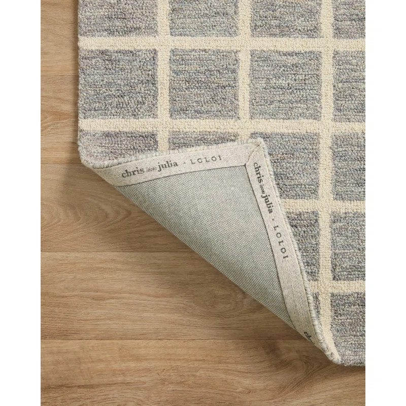 Chris Loves Julia x Loloi Polly Checkered Slate/Ivory Area Rug | Wayfair North America