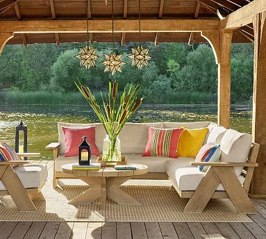 Modern Farmhouse 2-Piece Loveseat Outdoor Sectional (100") | Pottery Barn (US)