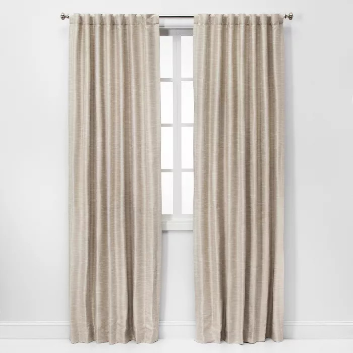Faux Silk Room Darkening Window Curtain Panel - Threshold™ | Target