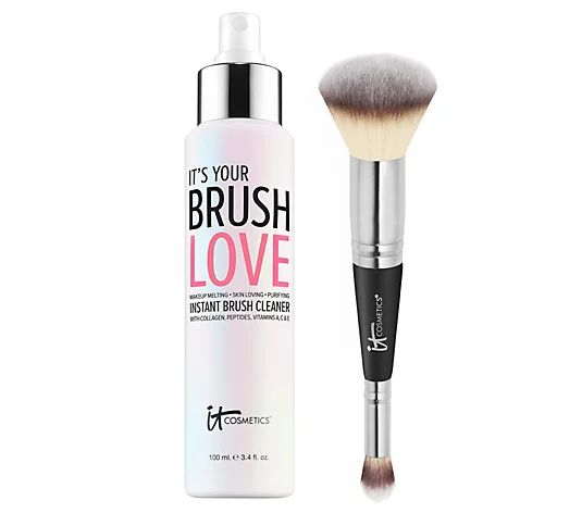 IT Cosmetics #1 Complexion Perfection Brush & Brush Love Cleaner - QVC.com | QVC
