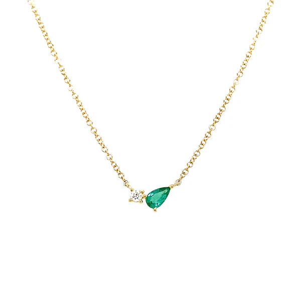 Emerald & Diamond Necklace | Jennifer Miller Jewelry
