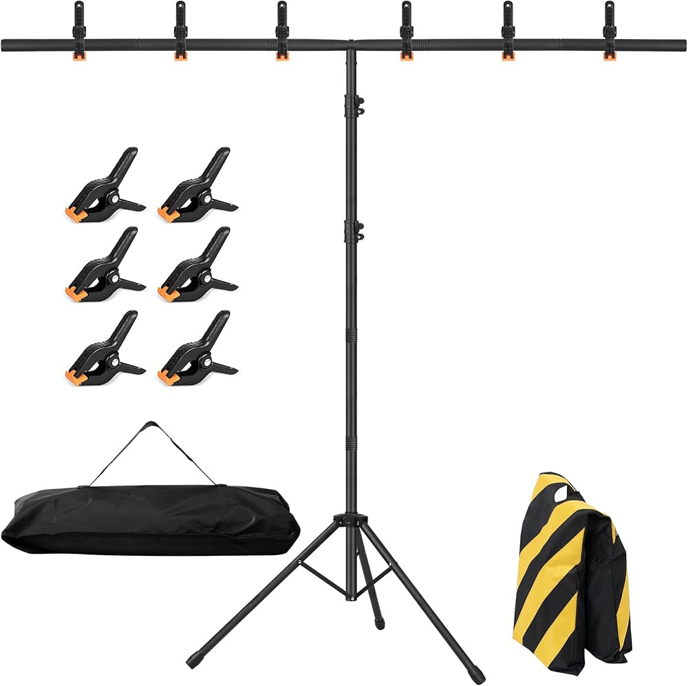 8x5ft T-Shape Backdrop Stand, Adjustable Background Support Stand Kit, Portable Photo Banner Hold... | Amazon (US)