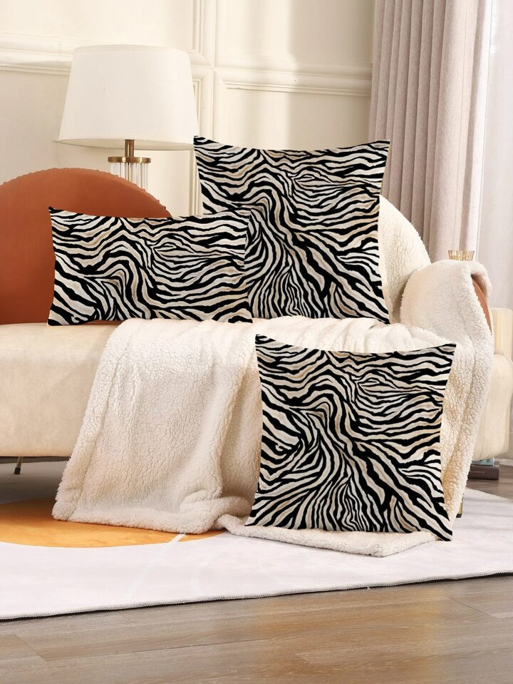 1pc Zebra Stripe Pattern Cushion Cover Without Filler, Modern Throw Pillow Case, Pillow Insert No... | SHEIN
