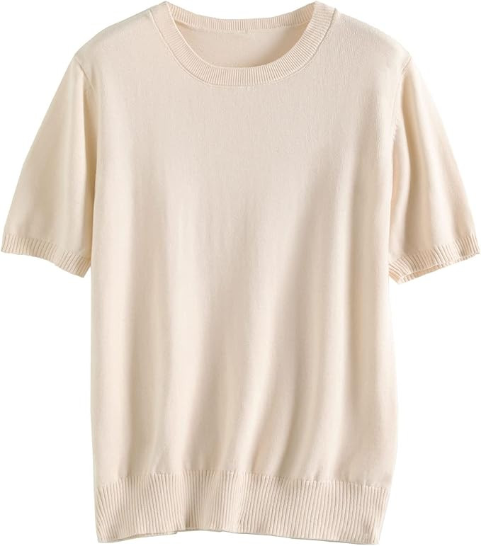 DAIMIDY Women's Pullover Sweaters Cashmere Blend Soft Tops，Short Sleeves and Long Sleeves | Amazon (US)
