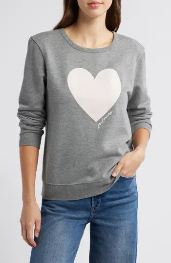 Caslon® Heart Graphic Sweatshirt | Nordstrom | Nordstrom