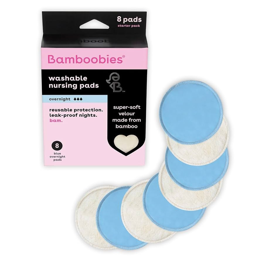 Bamboobies Overnight Nursing Pads, Ultra-Soft Velour, Reusable and Washable for Nightly Use, Leak... | Amazon (US)