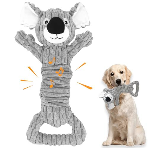 HUGEME Large Dog Toys for Aggressive Chewers - Stuffed Crinkle Squeaky Dog Toys for Tug of War Plush Touch Dog Toys to Keep Them Busy Indestructible Dog Toys for Small Medium Dogs | Amazon (US)