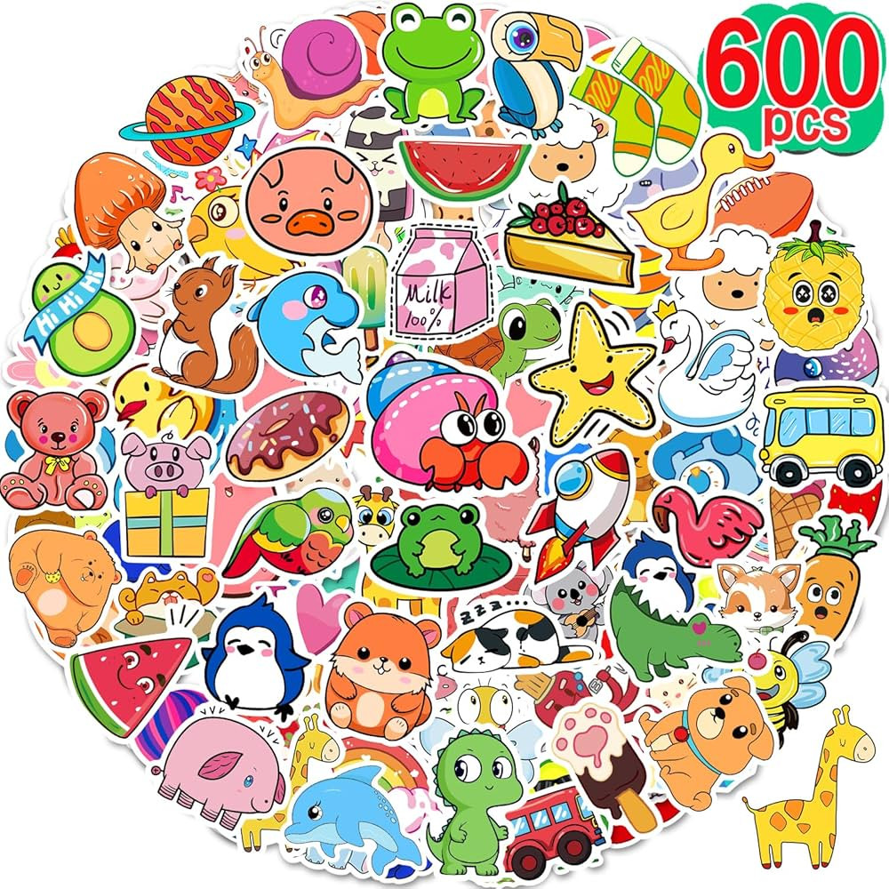 600 Pcs Cute Stickers for Kids, Water Bottle Sticker for Teens, Kawaii Vinyl Phone Laptop Skatebo... | Amazon (US)