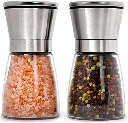 HOME EC Premium Stainless Steel Salt and Pepper Grinder Set of 2 - Adjustable Ceramic Sea Salt Gr... | Amazon (US)