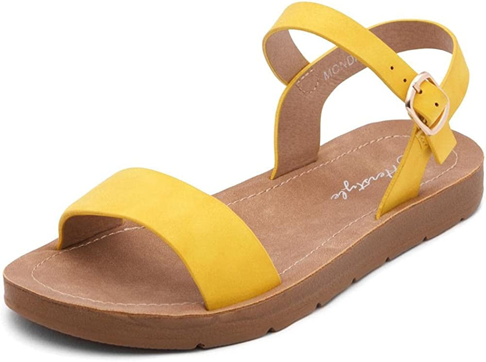 Herstyle Monday Women's Open Toes One Band Ankle Strap Flat Sandals | Amazon (US)