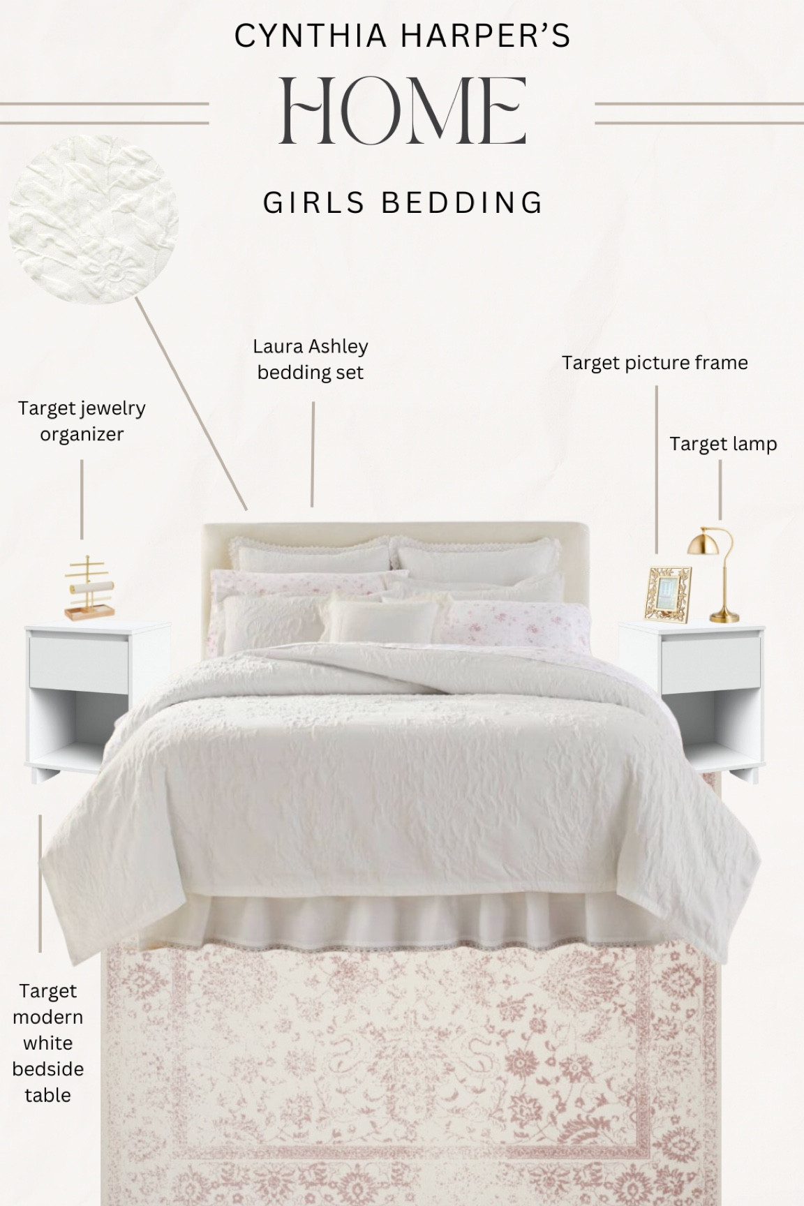 How to style a girls bedroom! Perfect for your tween or teen girl looking to upgrade their bedroom to more floral and gold accent colors. I love this pink rug for spring!

#LTKstyletip #LTKhome #LTKFind