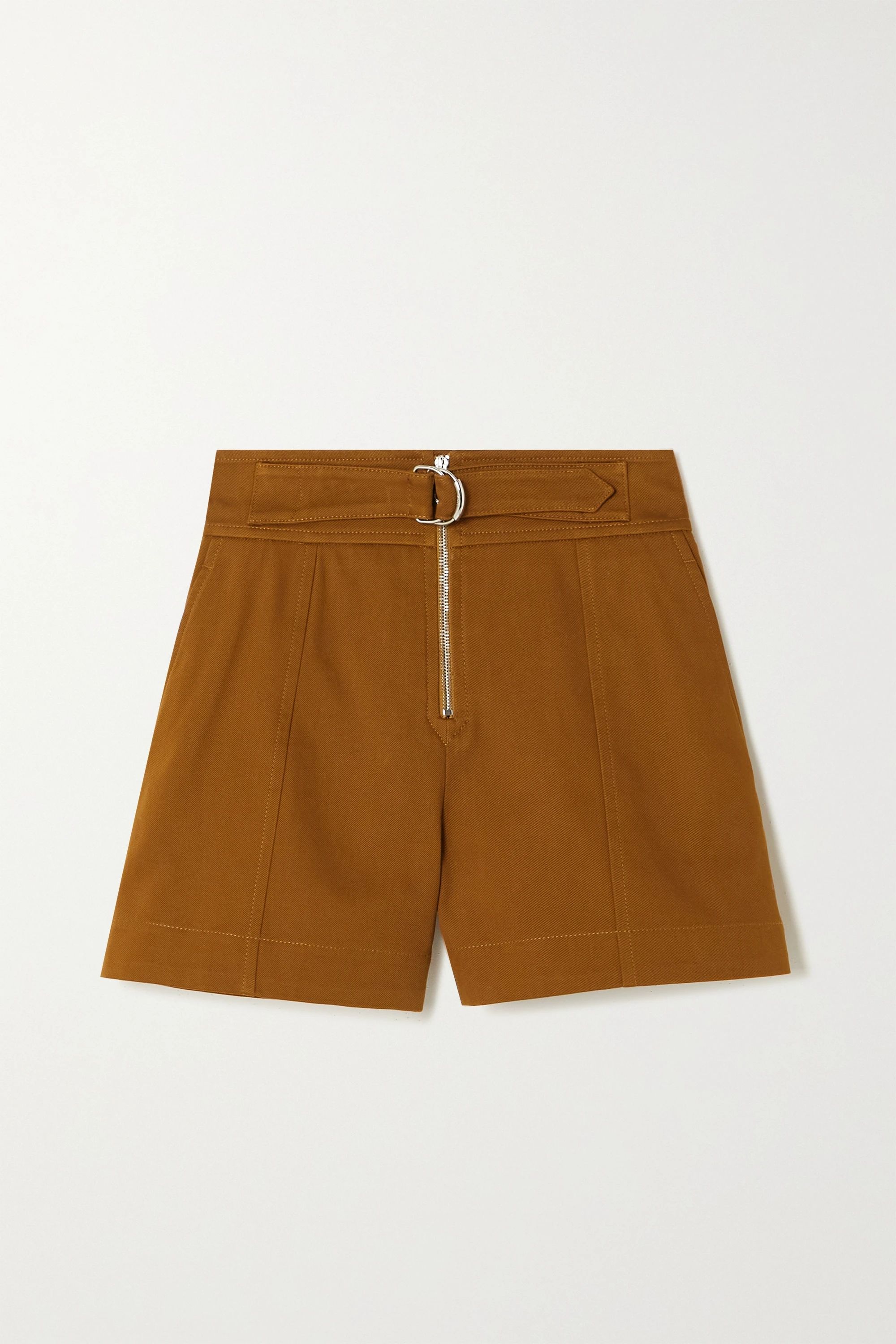 Brown Belted cotton-drill shorts  | Chloé | NET-A-PORTER | NET-A-PORTER (UK & EU)