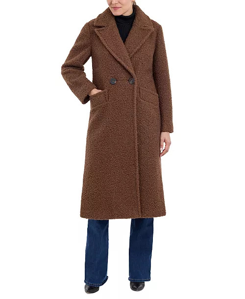 BCBGeneration Women's Double-Breasted Bouclé Walker Coat - Macy's | Macy's
