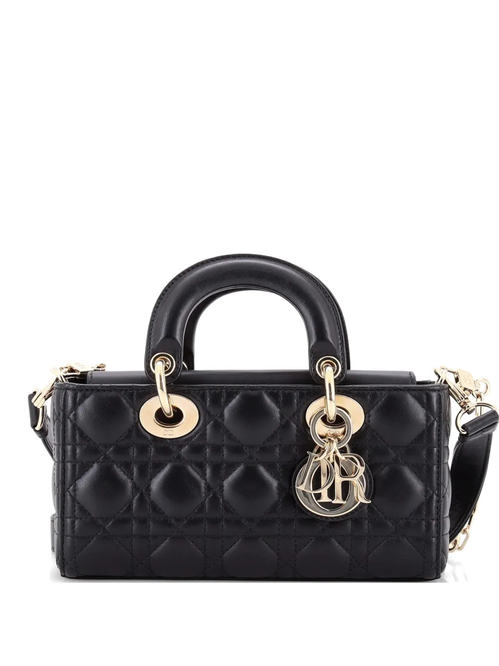 Christian Dior Pre-Owned Lady D-Joy Bag Cannage Quilt Lambskin Small Satchel | Black | FARFETCH | Farfetch Global