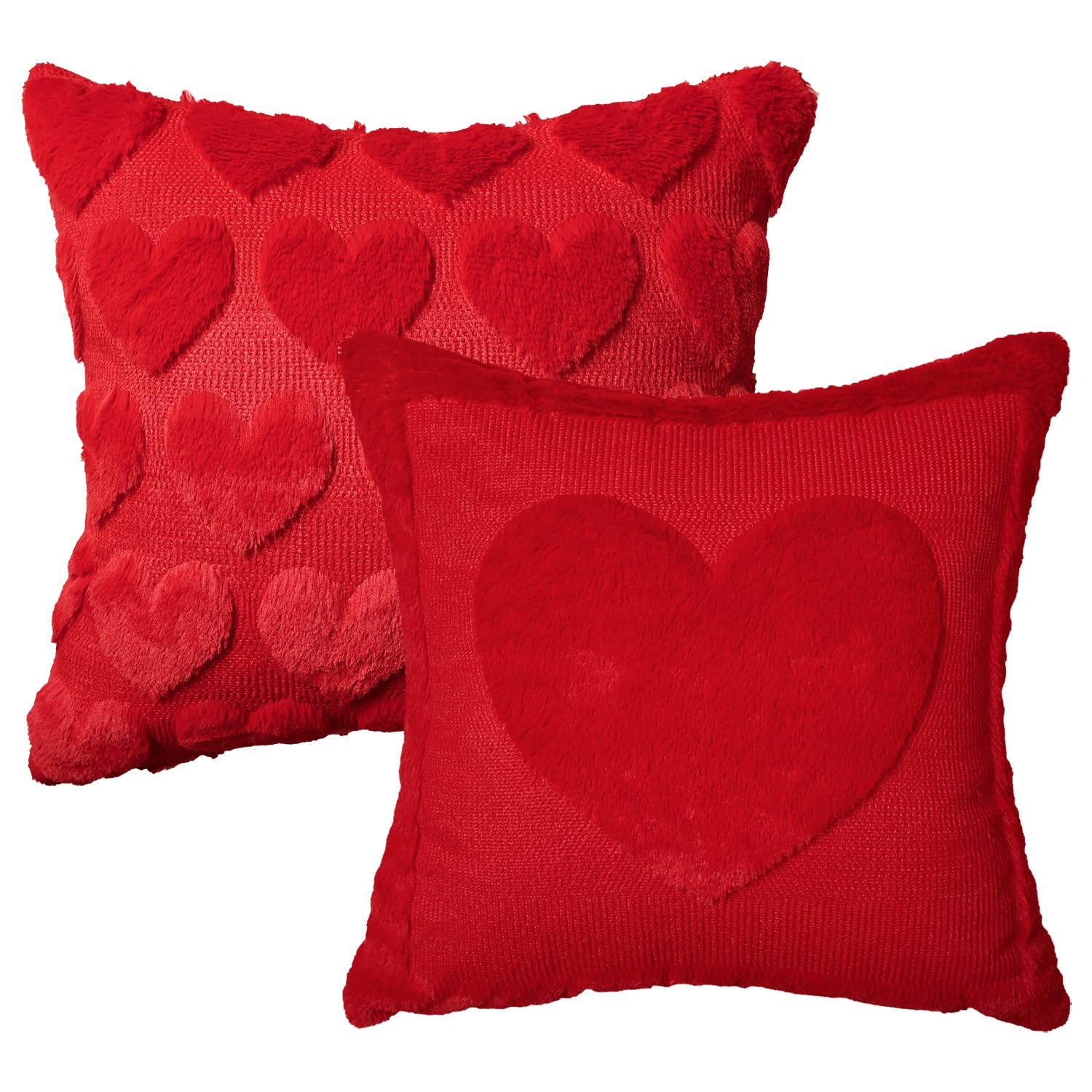 AVOIN colorlife Valentine's Day Love Heart Red Throw Pillow Covers, 18 x 18 Inch Anniversary Wedd... | Amazon (US)