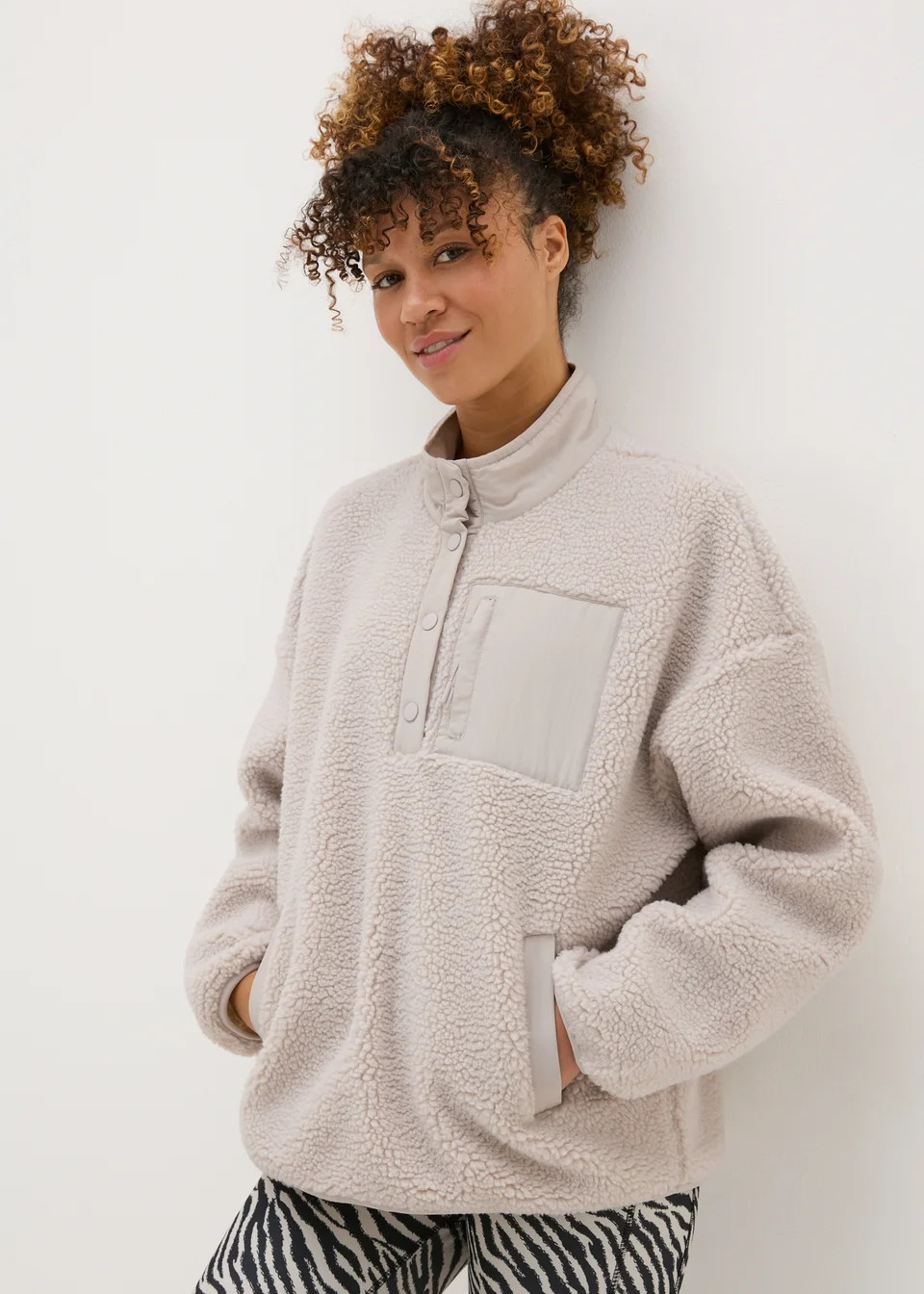 Souluxe Cream Borg Funnel Fleece | Matalan (UK)