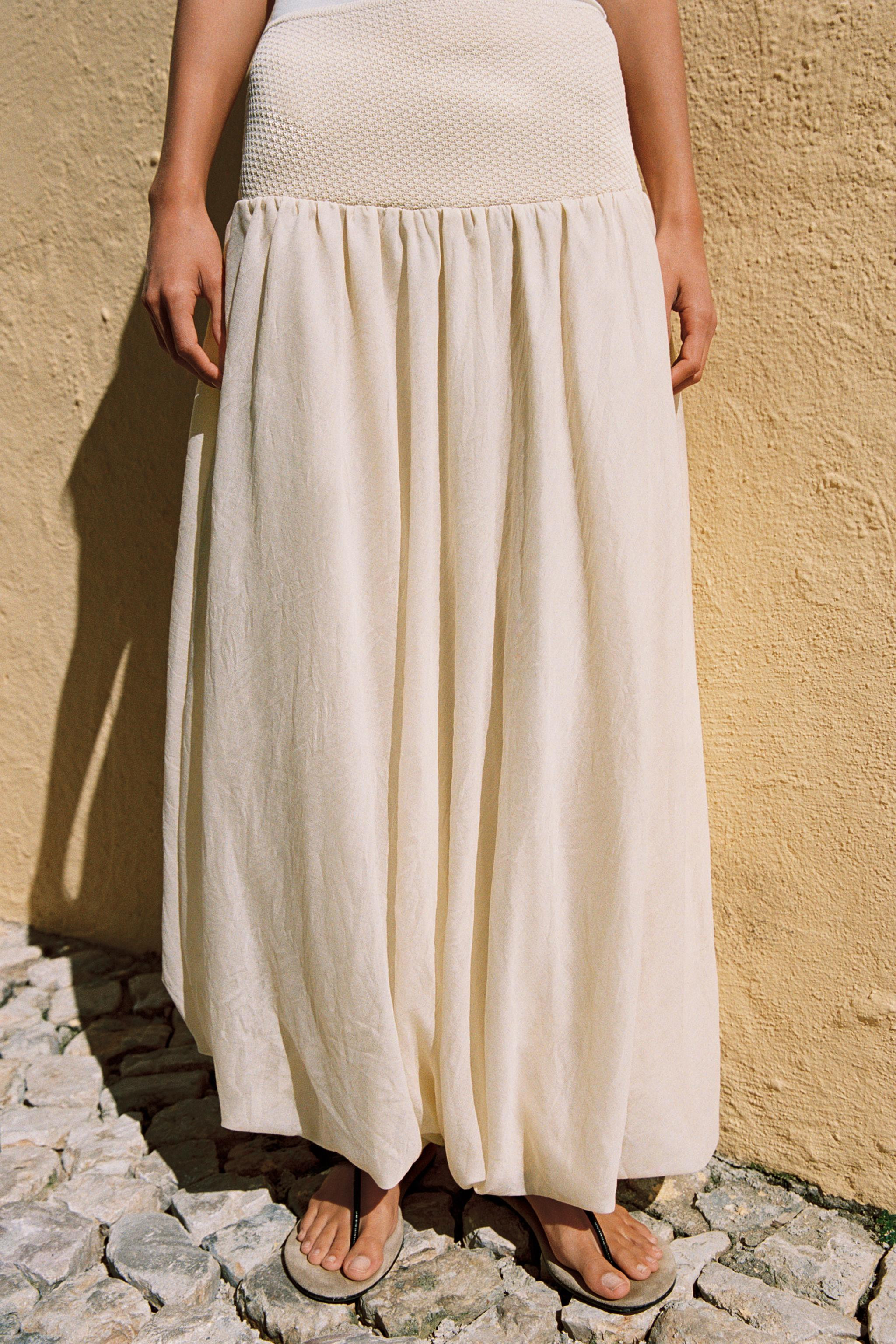 CONTRAST KNIT BALLOON SKIRT | Zara UK