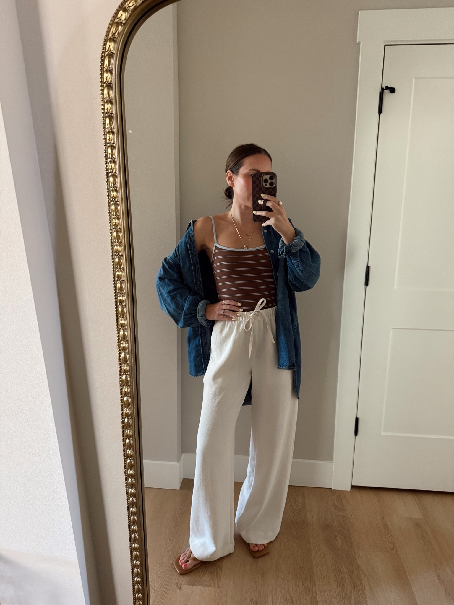 Wearing all my most worn pieces at once🤭 aritzia lodge pants, button down and bra free tank. Size small in all

Closet staples, aritzia pants, summer style