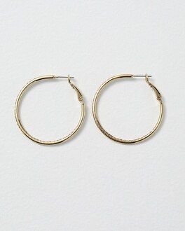 Crystal Double Pave Hoop Earrings | White House Black Market