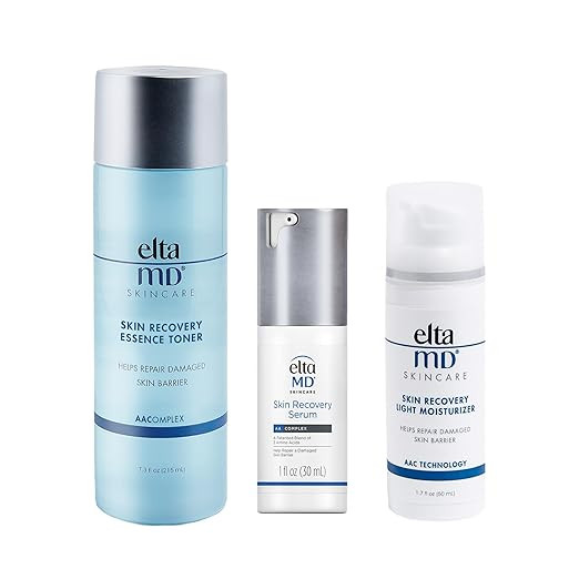 EltaMD Skin Recovery System Facial Skin Care Set includes Gentle Essence Toner, Serum and Light M... | Amazon (US)