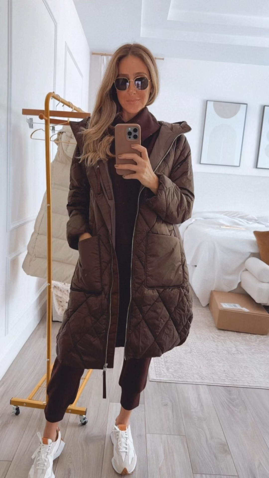 Obsessed with my brown coat from Varley 
The quality is 10 out of 10!!! 
Runs tts, wearing a size small 


#LTKTravel #LTKOver40 #LTKStyleTip