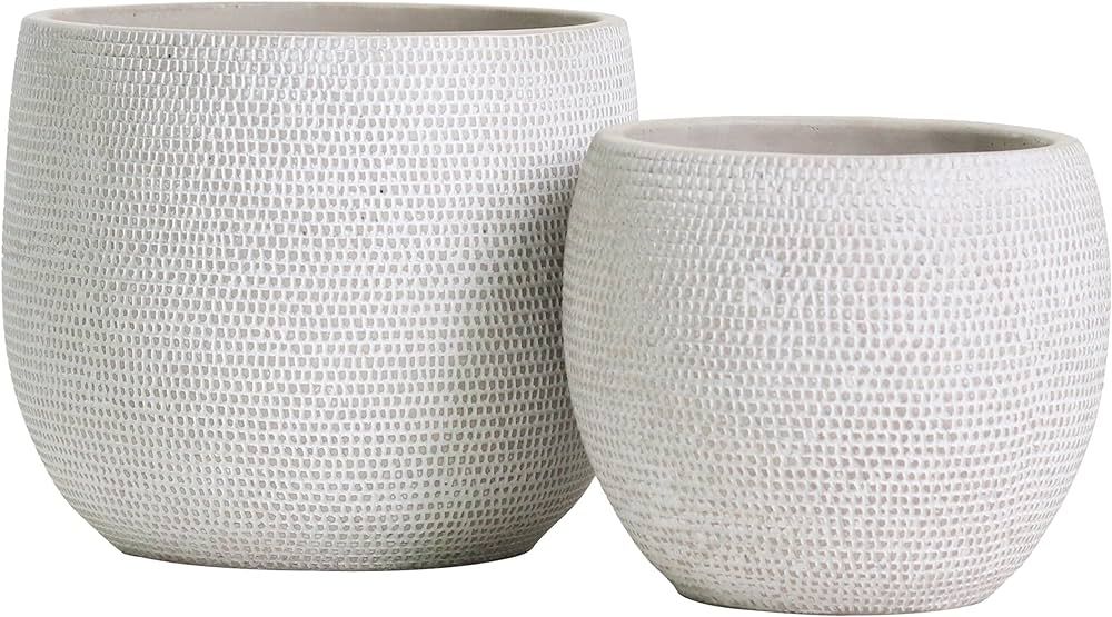 Olly & Rose Barcelona Ceramic Plant Pot Set 2 - White Flower Pots - Indoor & Outdoor Planters (Wh... | Amazon (US)