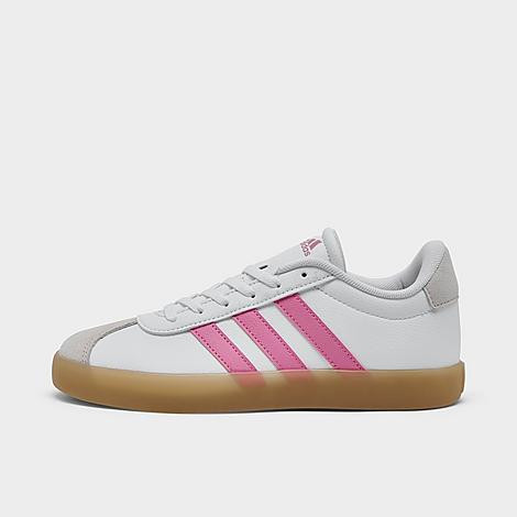 adidas Big Kids VL Court 3.0 Casual Shoes in White/Pink Size: 7.0 | Finish Line (US)