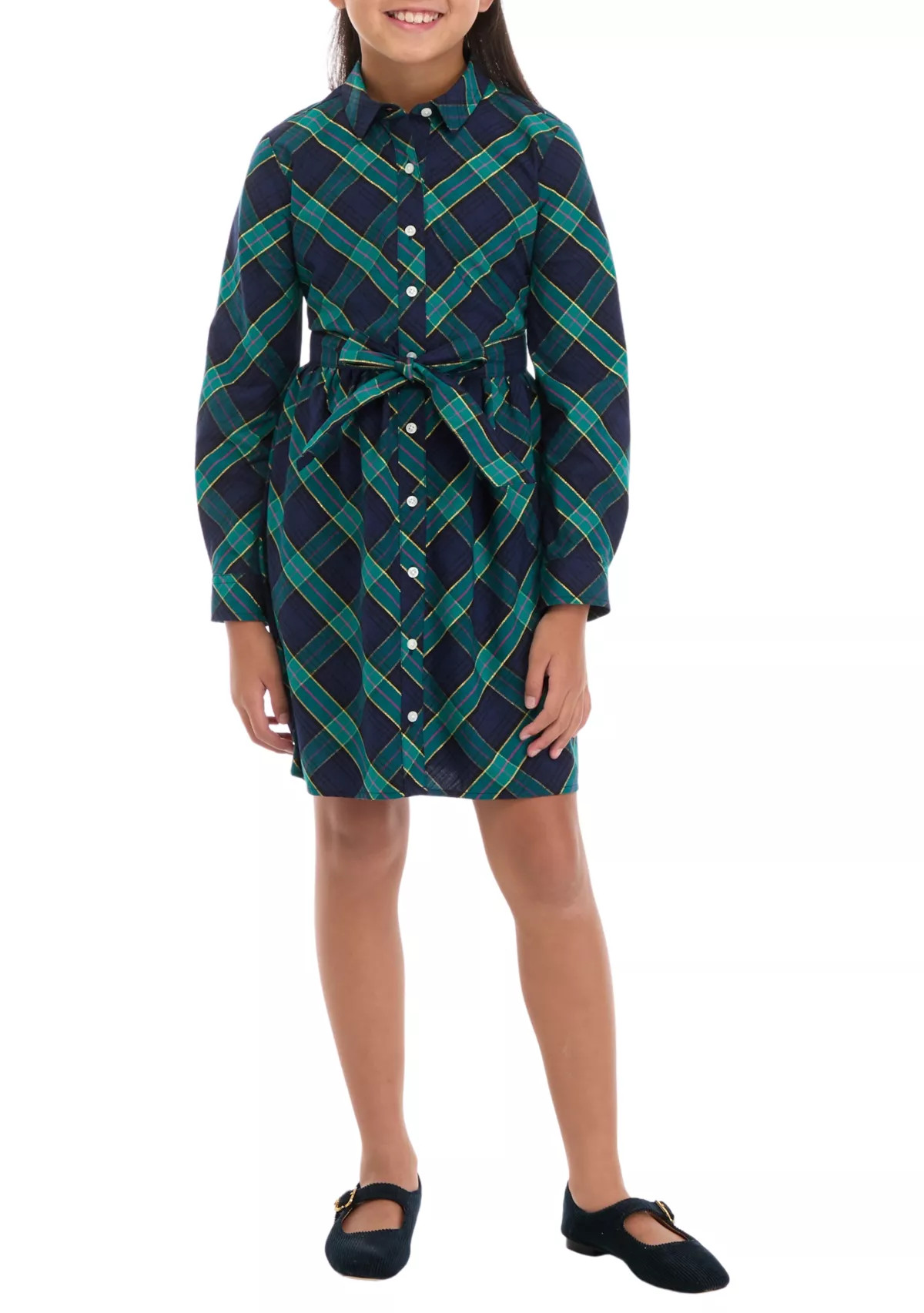 Girls 7-16 Plaid Shirtdress | Belk