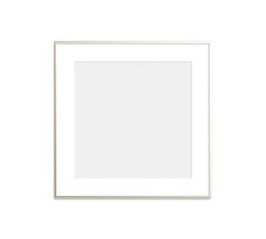 OPEN BOX: Thin Metal Gallery Frames With Mat - Warm Silver, 2" Mat, 12x12 | Pottery Barn (US)