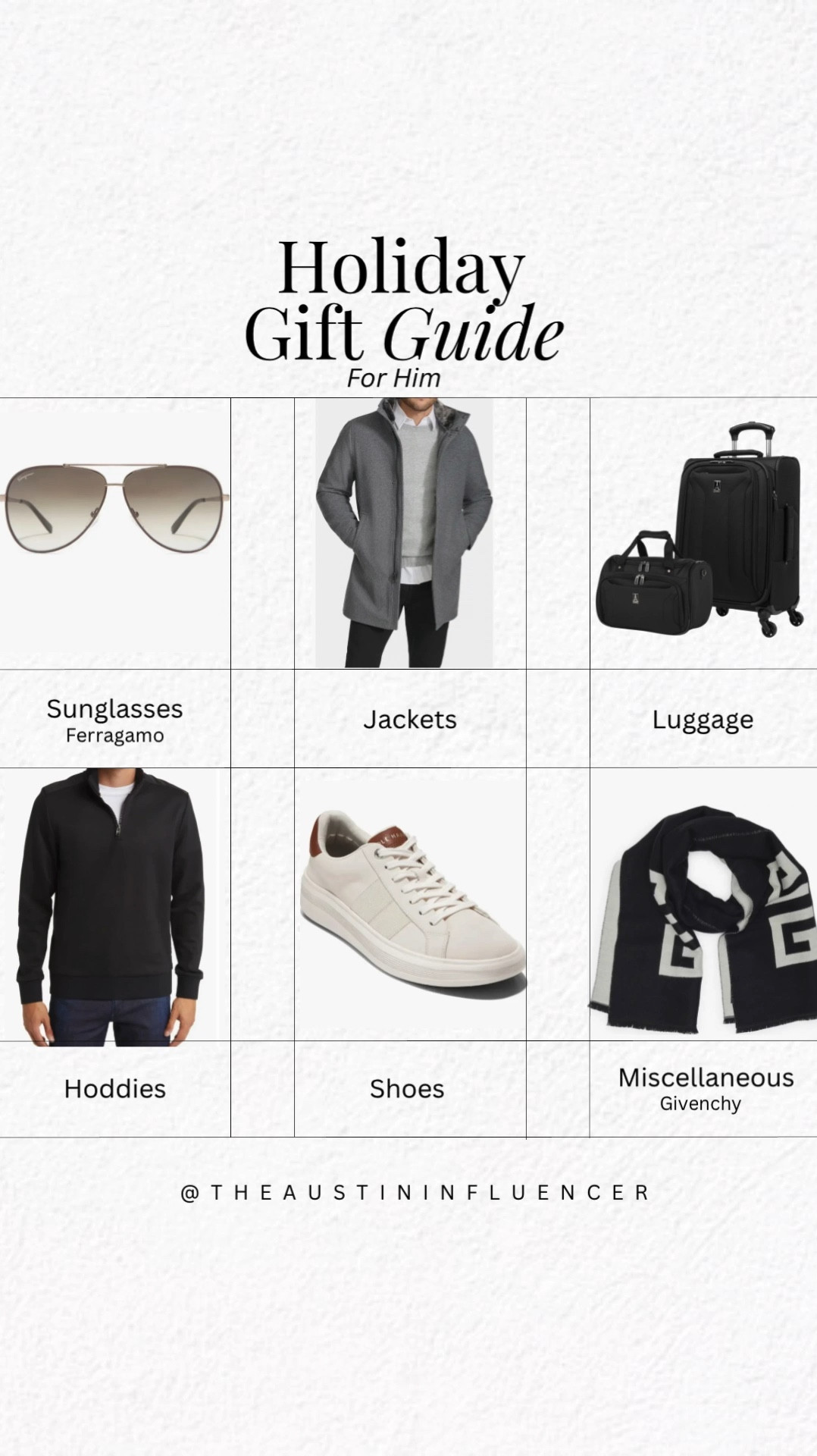 Holiday Guide for Him! There is a big Nordstrom sale and I’m linking all my gift guide favorites for the special man in your life! From Men’s sunglasses, sweaters, tennis shoes, luggage, and so much more  from top brands like Ferragamo, Givenchy, travelpro suitcases, Cole  Haan, Ugg, Hugo Boss and Nest.  #holidayoutfit #giftforher #giftforhim 

#LTKMens #LTKGiftGuide #LTKHoliday