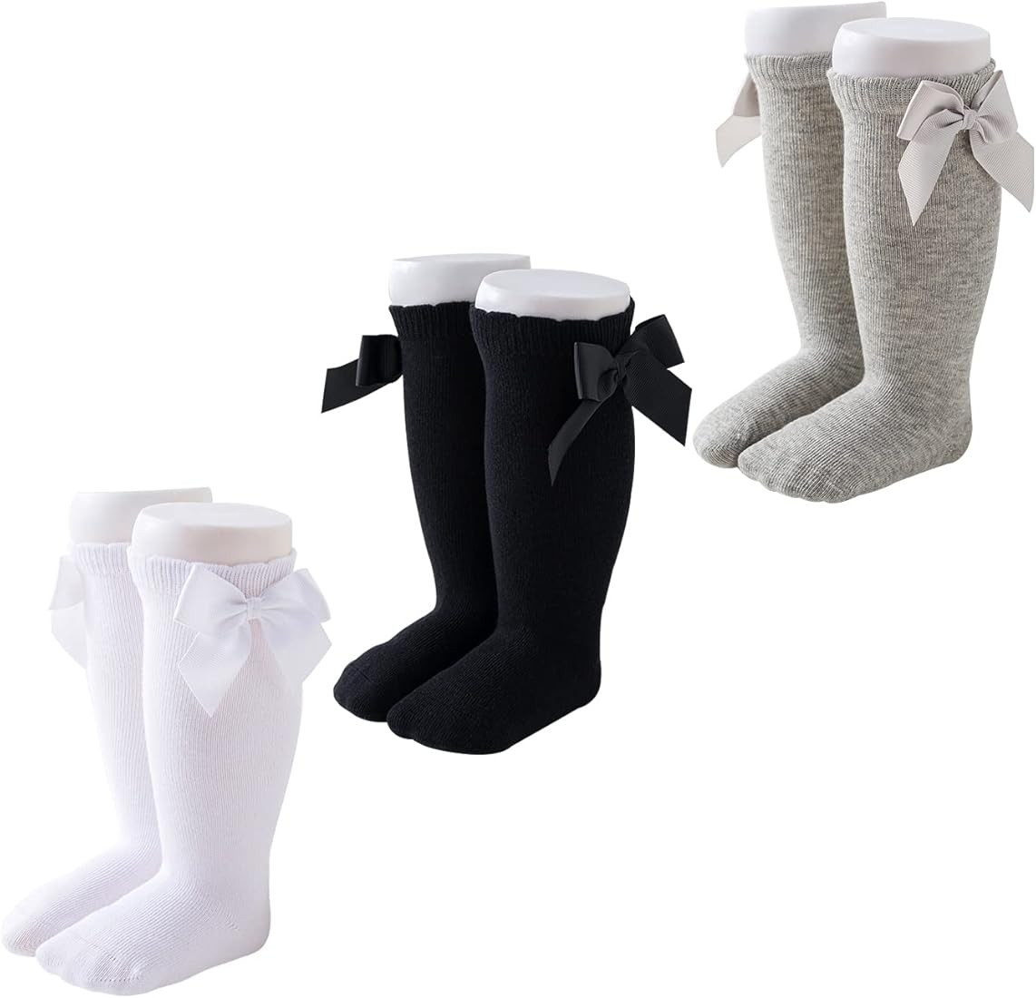Machare Baby Girls Knee High Socks Baby Girls Bow Stockings Cotton Uniform Stockings Dress Socks ... | Amazon (CA)