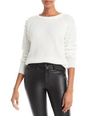 AQUA Imitation Pearl Shoulder Crewneck Sweater - Exclusive  | Bloomingdale's Women | Bloomingdale's (US)