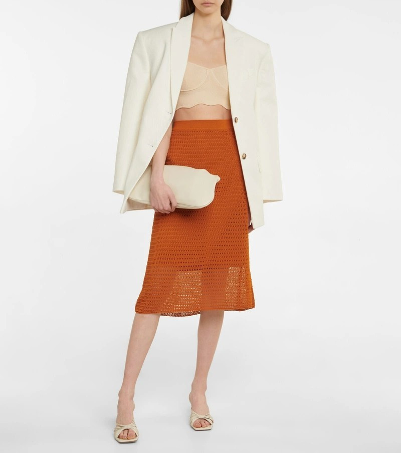 VINCE 🍉 Crochet Midi A-Line Skirt Women's Size XSmall Burnt Orange NWT MSRP$375 | eBay US