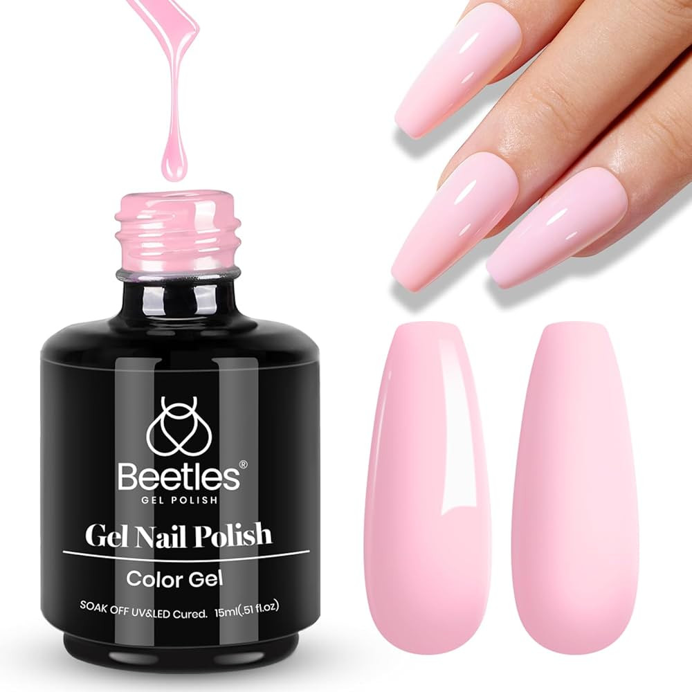 Beetles Gel Nail Polish 1 Pcs 15ml Neutral Gel Nail Polish Pink Nail Polish Nude Gel Polish Pink ... | Amazon (US)