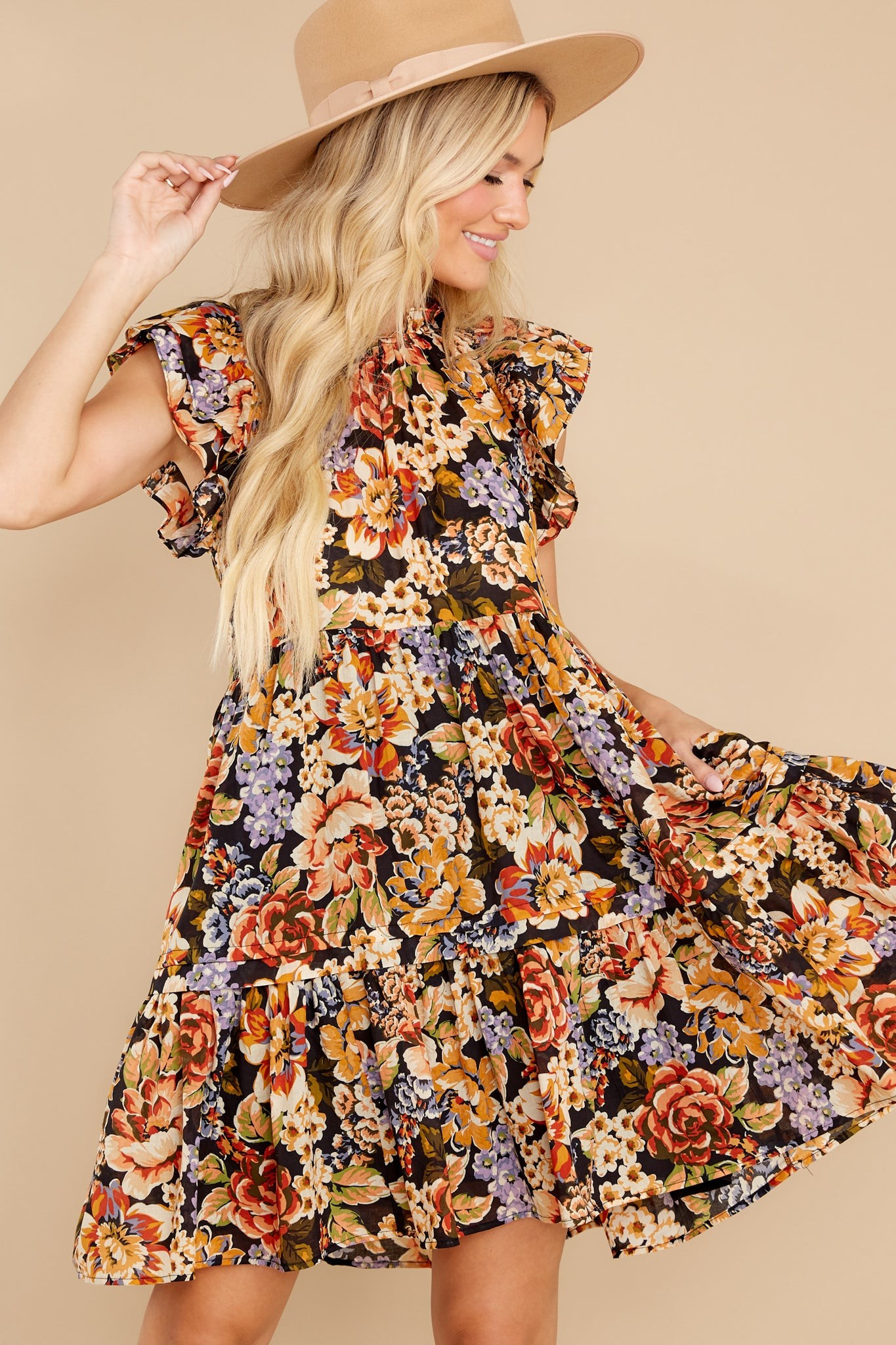 In The Meadows Black Multi Floral Dress | Red Dress 
