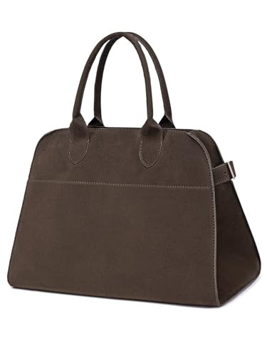 Women’s Suede Tote Bag, Large Brown Suede Leather Handbag, Suede Bag, Ideal for Daily Use, Work, Shopping | Amazon (US)