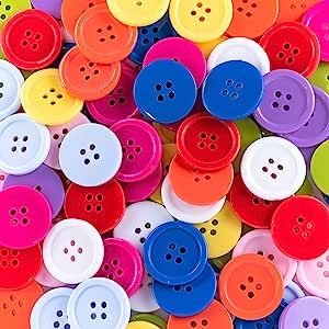 100 Pack 1 Inch Buttons Flatback Sewing Colored for Arts & Crafts, Fashion Clothing, DIY Projects... | Amazon (US)